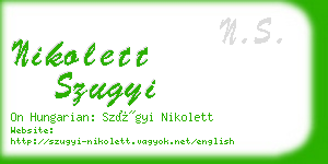 nikolett szugyi business card